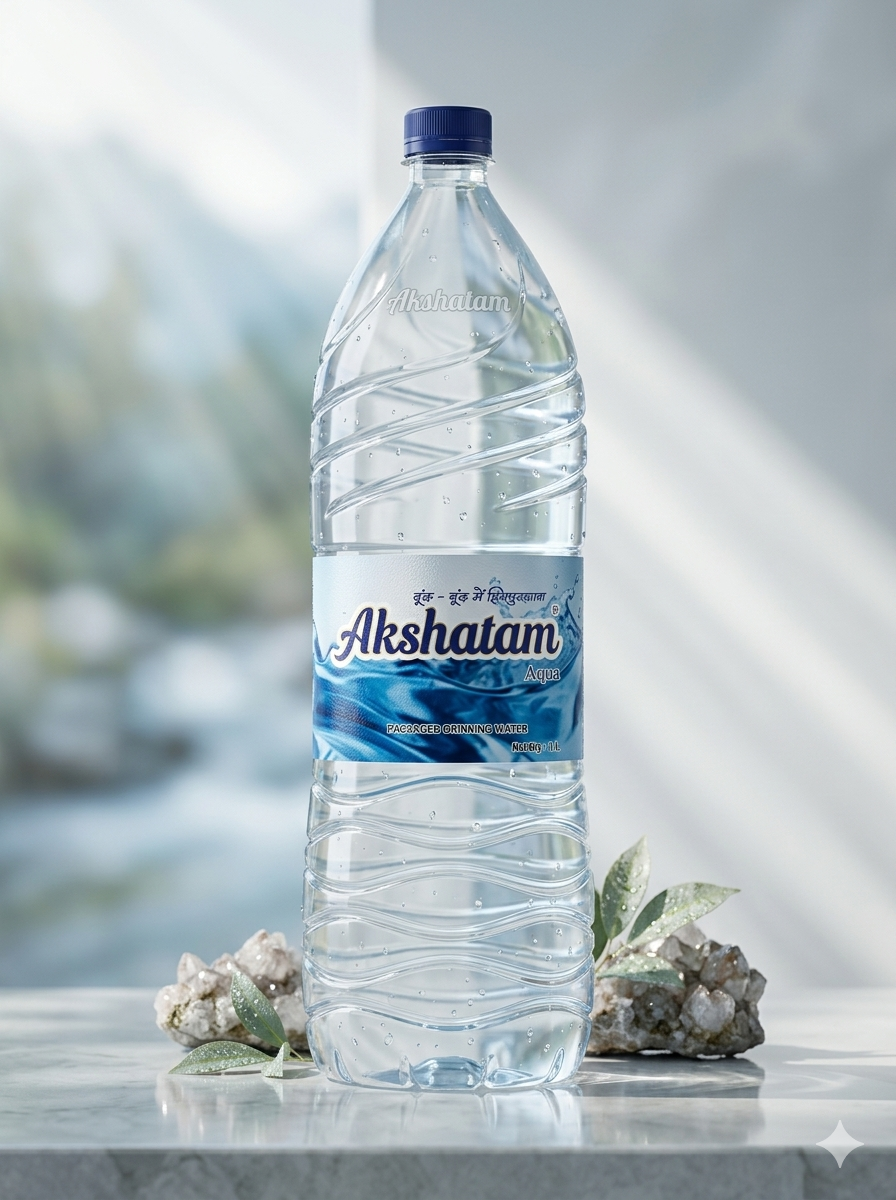 Akshatam Aqua® 1 Ltr (Pack of 12 Bottles)